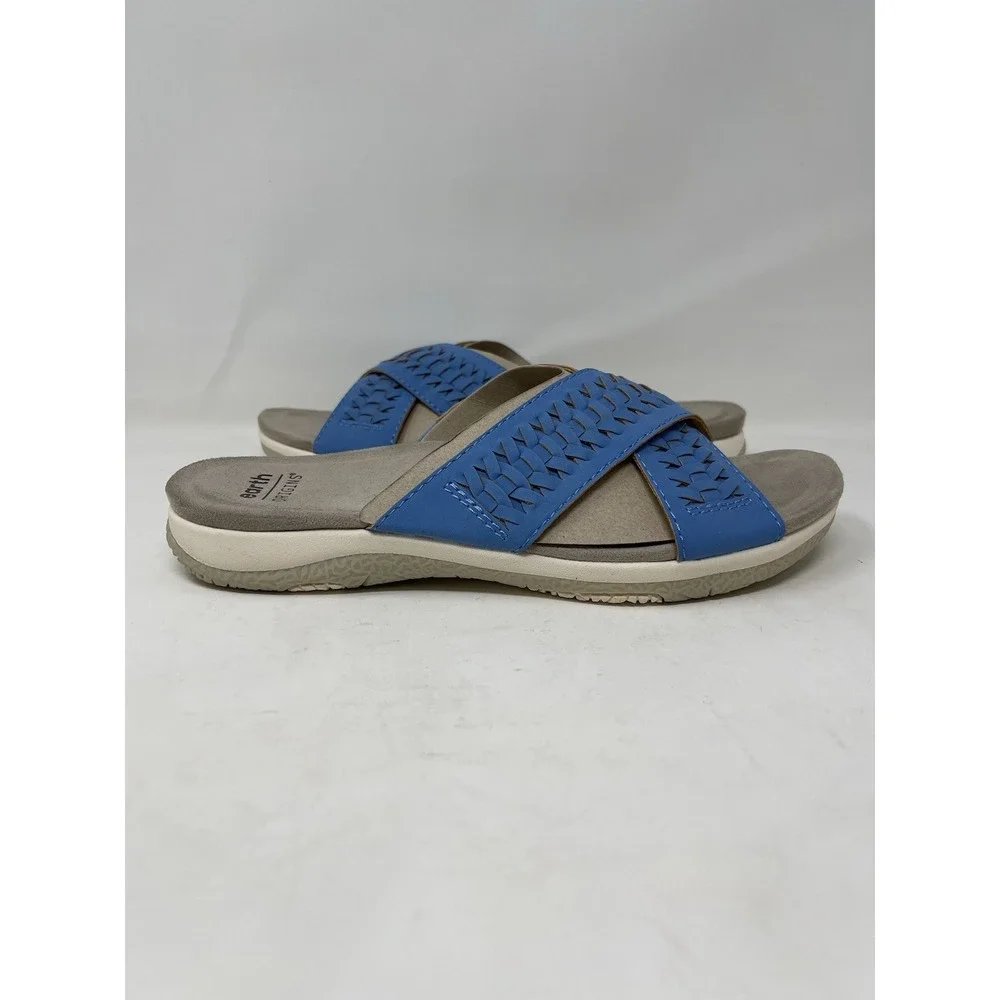 Earth Origins Blue Slide Comfort Sandal Women 8M